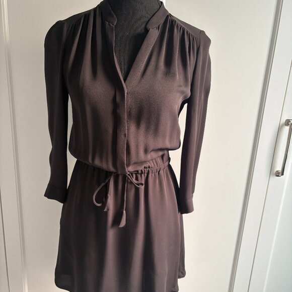 ARITZIA Babaton Black 100% Silk 3/4 Length-sleeved Mini Dress - Picture 1 of 5